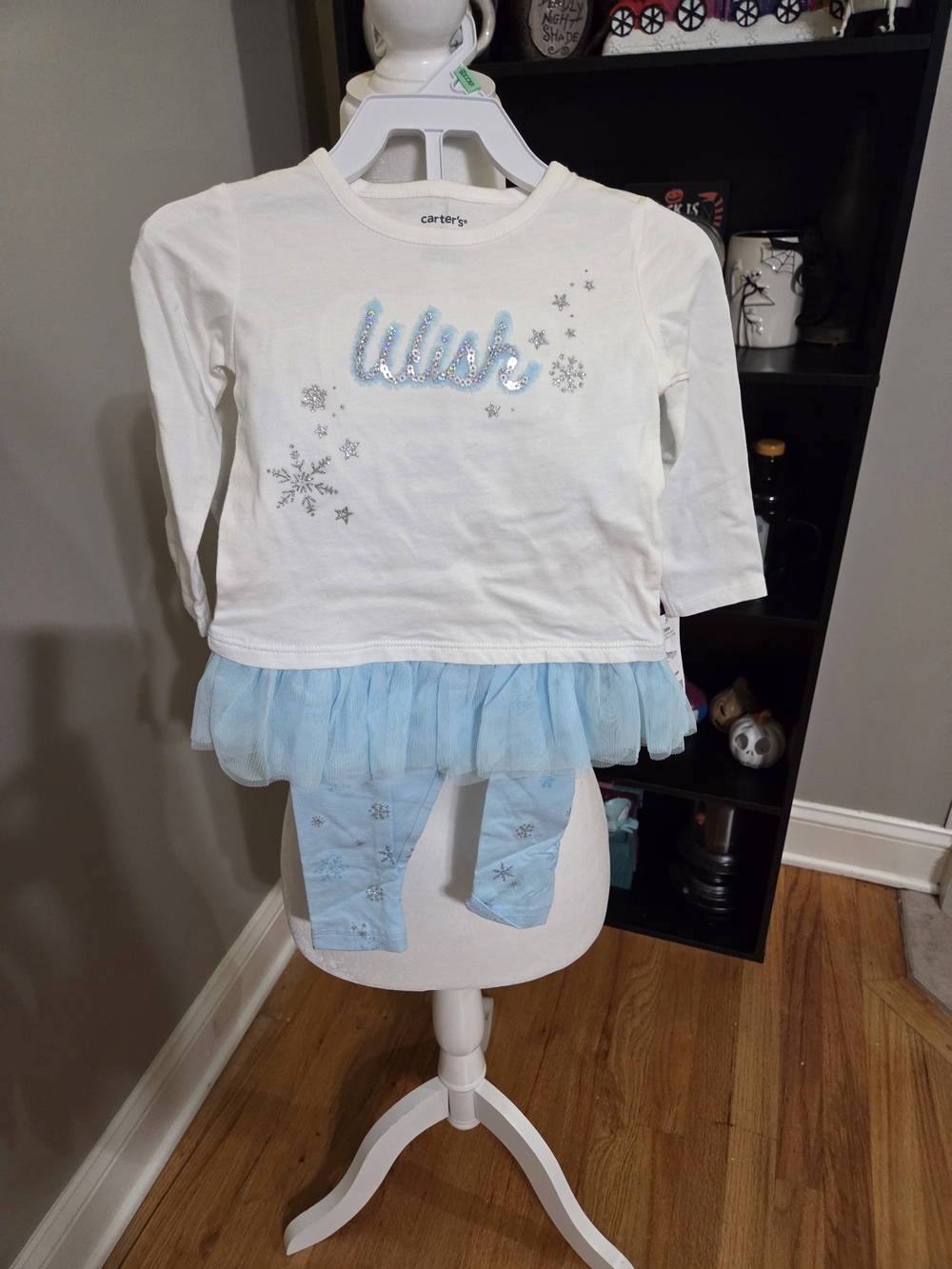 Carter's White and Light Blue 'Wish' Tulle Two-Piece Set